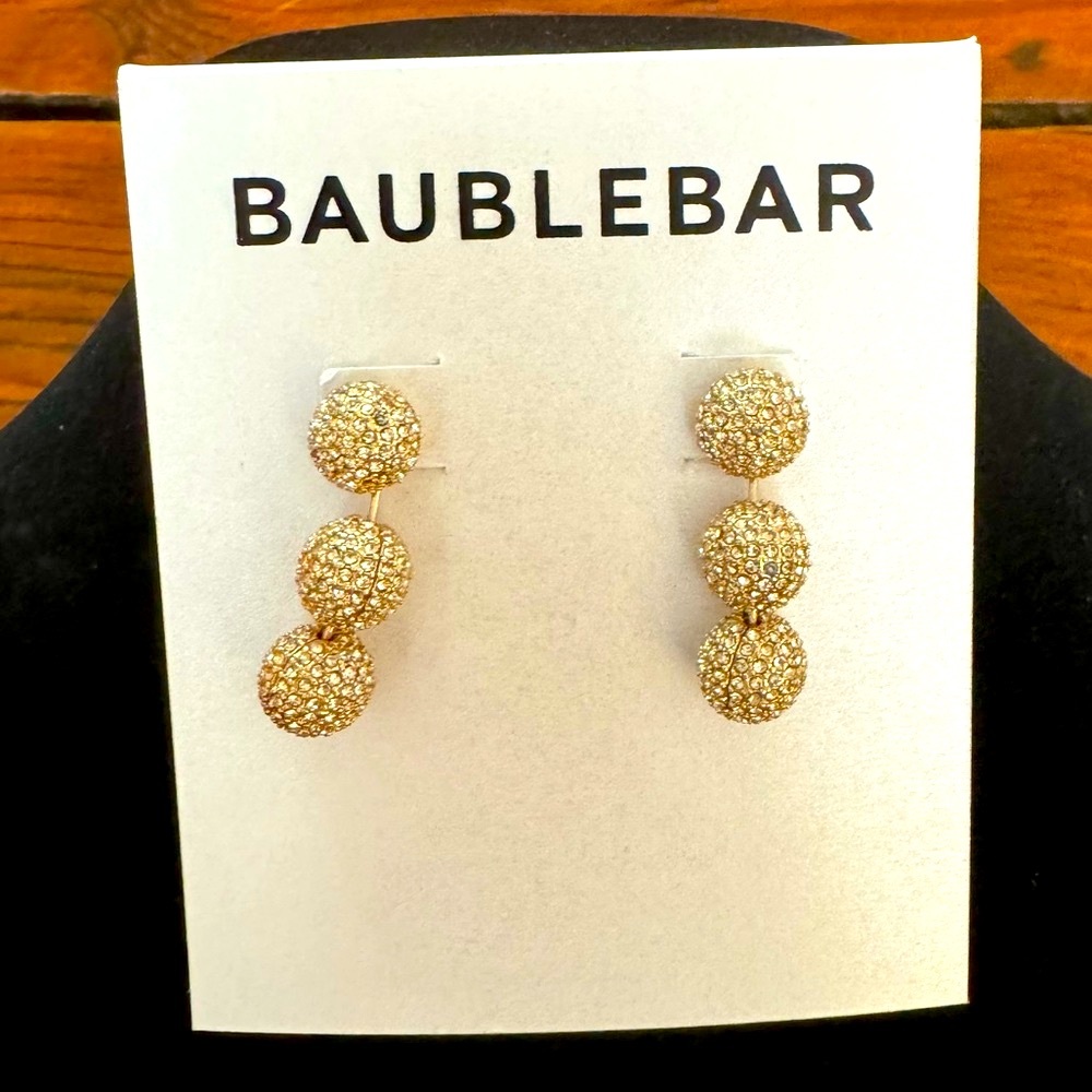 Baublebar Rhinestone Tapestry Livvy Pave Drop Earrings Posts NWT